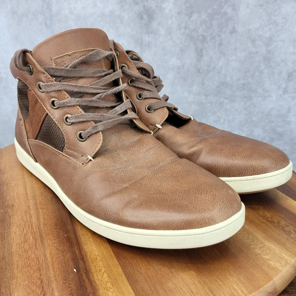 Steve Madden Chukka Boots Mens 13 Frazier Faux Leather Hi Top Sneakers‎